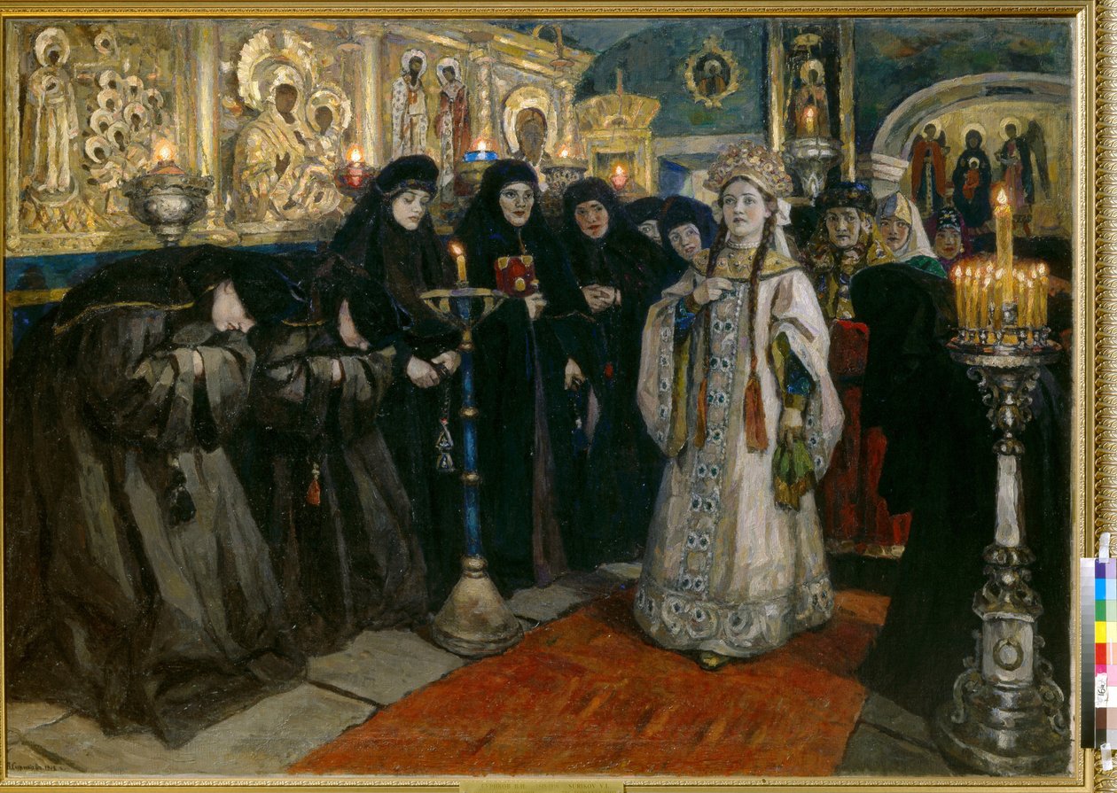 Grandüşes bir manastırı ziyaret ediyor. (Tsarevna bir rahibe manastırını ziyaret etti). Vasilli Ivanovich Sourikov