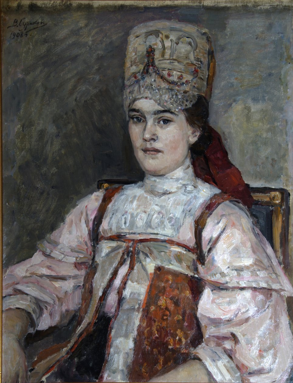 Natalia Fyodorovna Matveyeva'nın portresi, 1908 by Vasilij Ivanovic Surikov