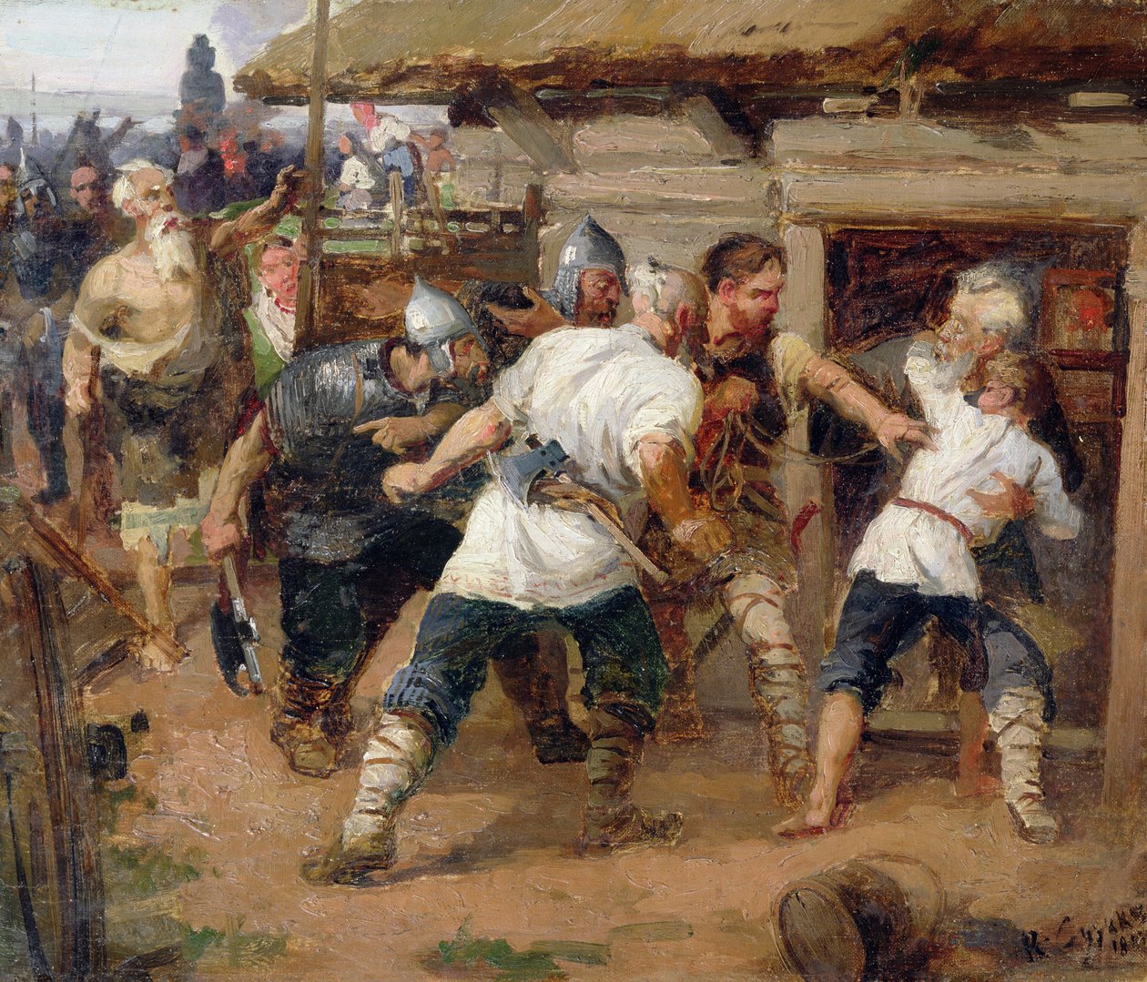 Paganlar, Kiev Rus'un ilk Hıristiyanlarını öldürdü by Vasilij Ivanovic Surikov