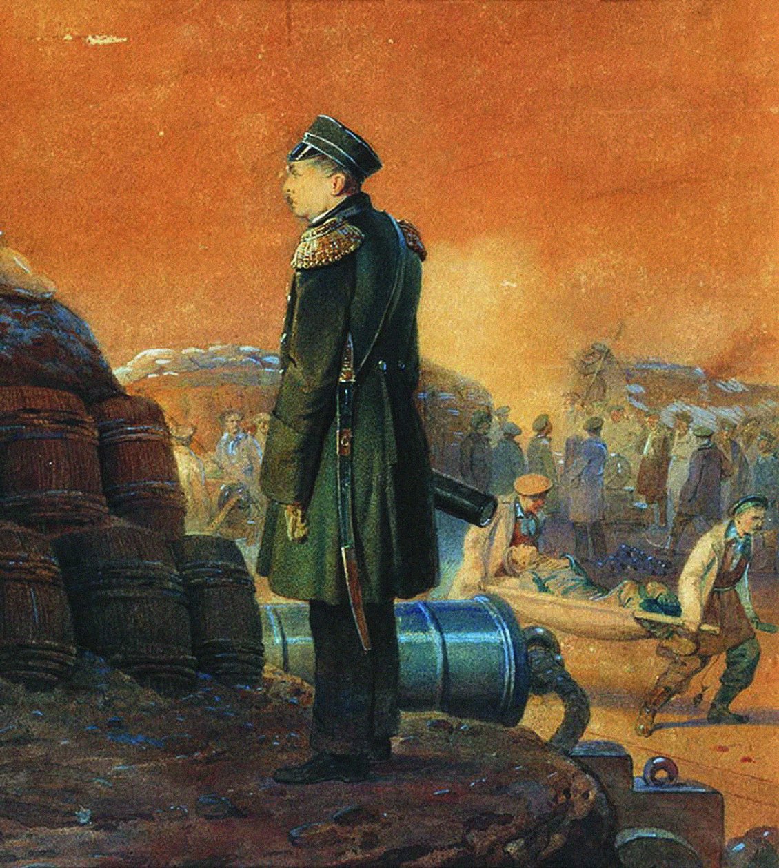 Bastion'da Amiral Pavel Nakhimov, 1855 by Georg Wilhelm Timm