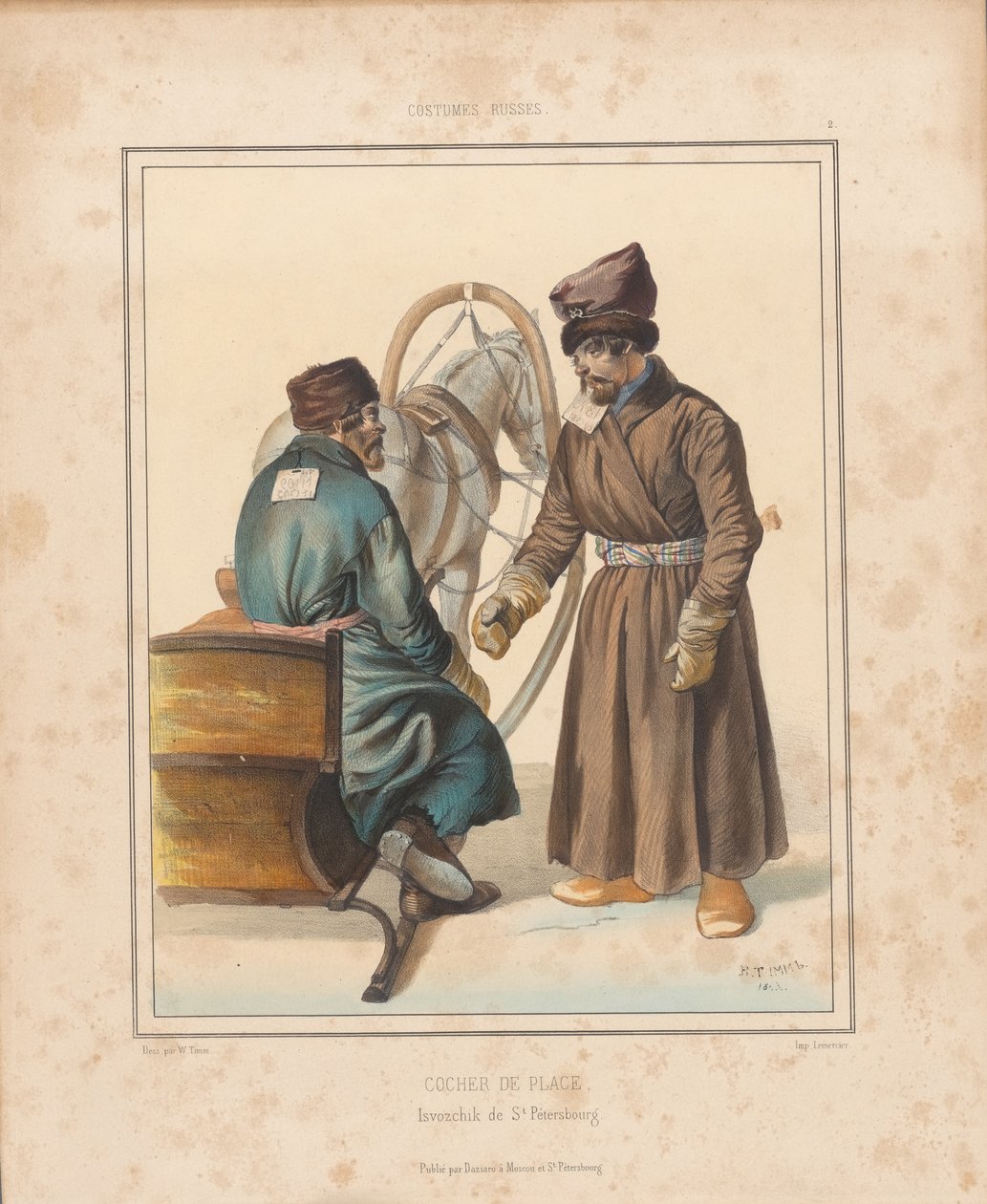 Coachman Inn Petersburg, 19. yüzyılın ortası.. by Georg Wilhelm Timm