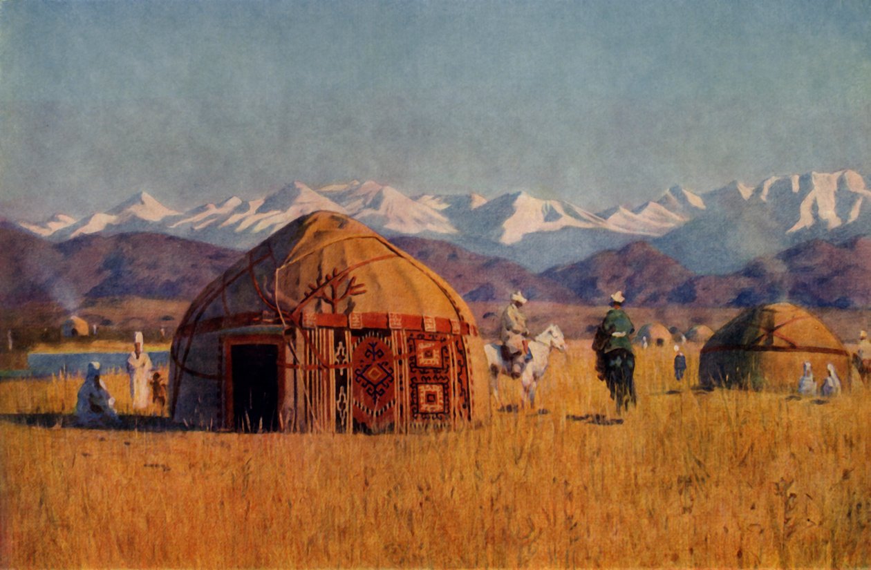 Chu Nehri kıyısındaki Kırgız yourta, 1869-1870, 1965. by Vasily Vereshchagin
