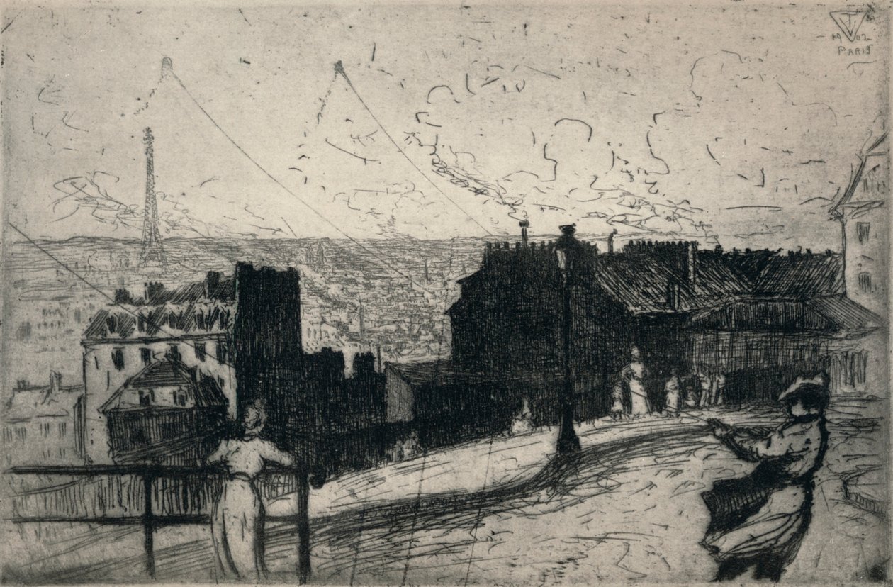 Uçurtma Uçanları, Montmartre, 1915 by Vaughan Trowbridge