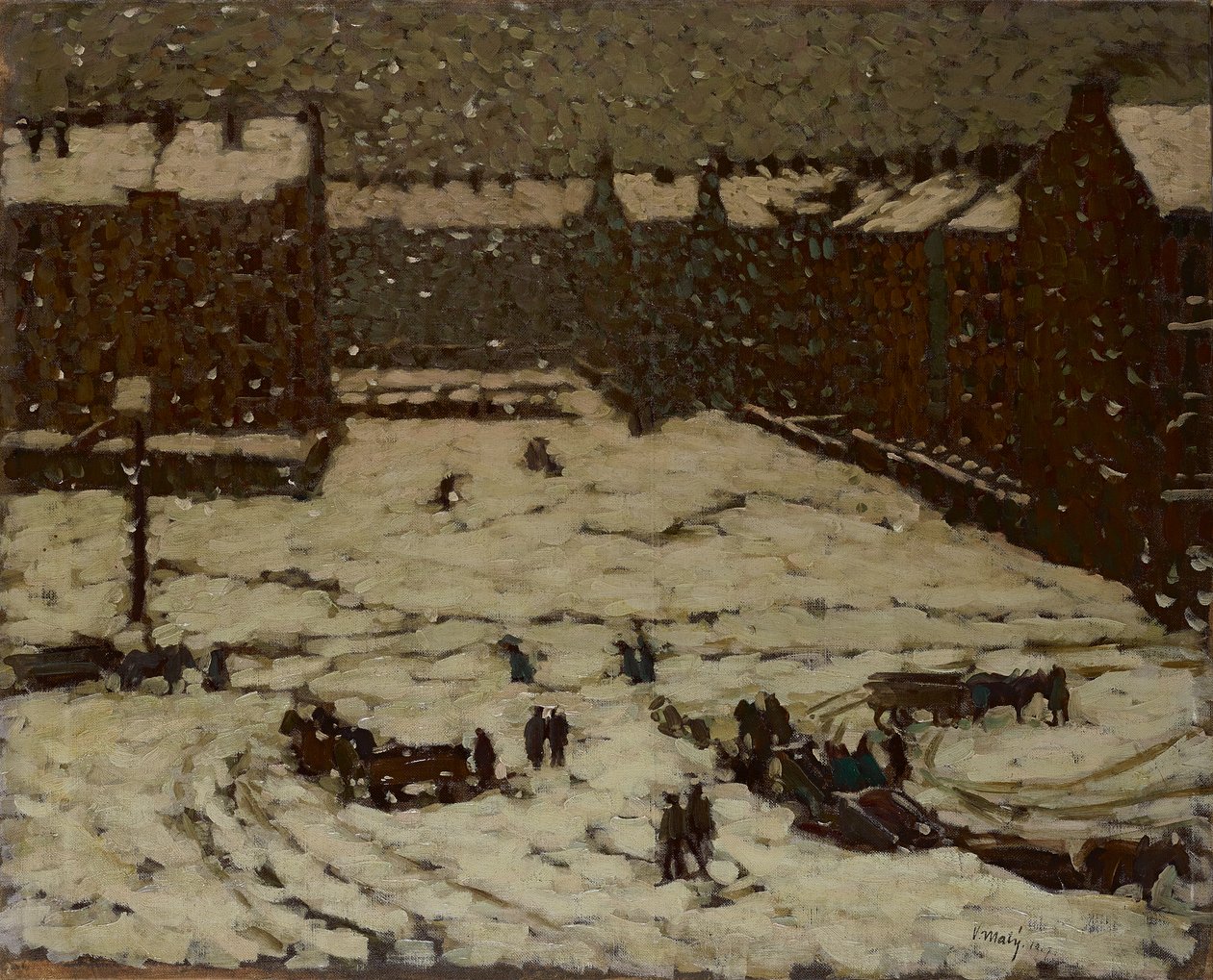Karlı havalarda banliyö by Václav Malý