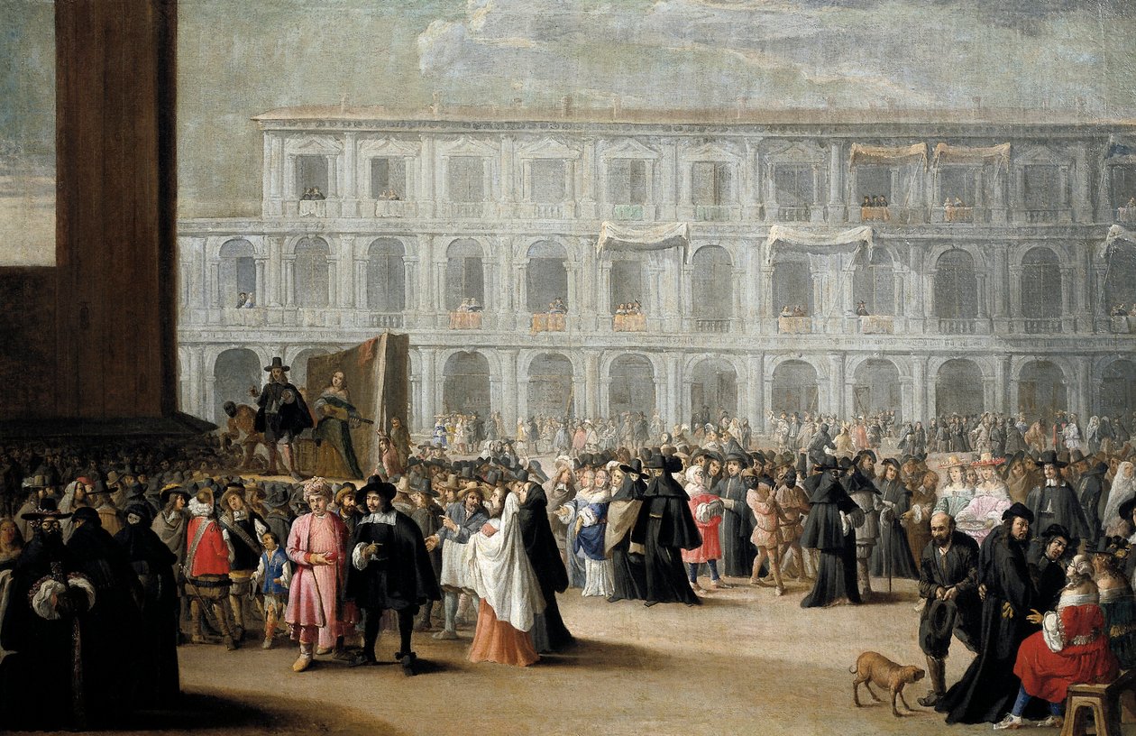 San Marco Meydanı'nda Karnaval, Venedik by Venetian School