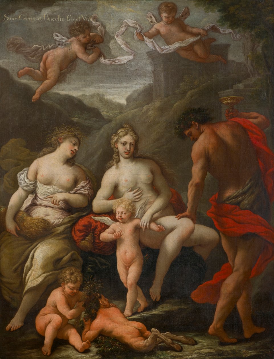 Ceres, Bacchus ve Venüs, c.1550-1610 (tuval üzerine yağlı boya) by Venetian School