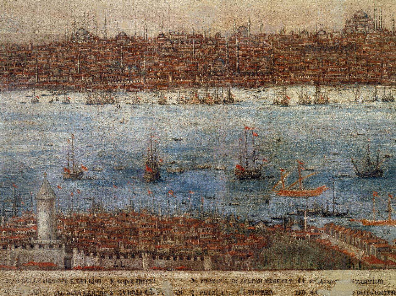 Konstantinopolis, bilinmeyen Venedikli ressamın tablosu, Türkiye by Venetian School