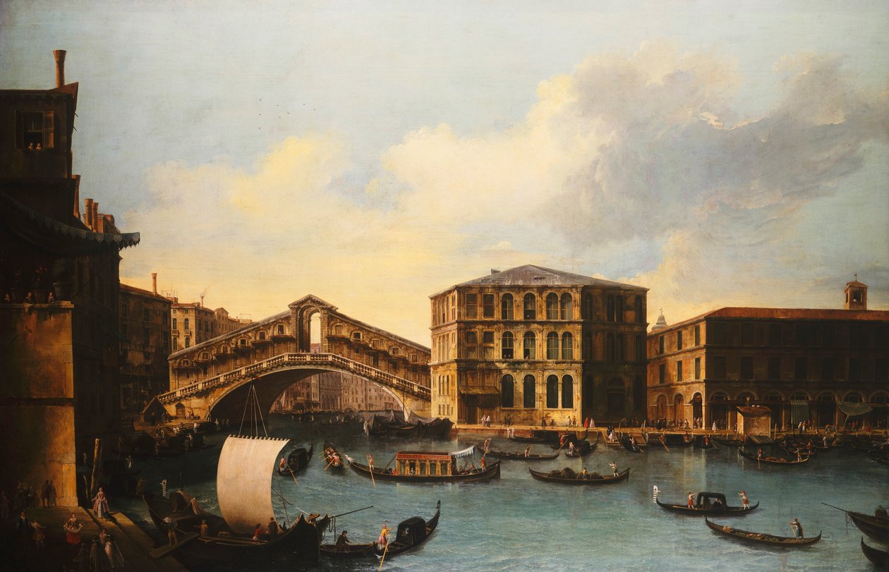 Rialto Köprüsü, Venedik, Kuzeyden, 1753 by Venetian School
