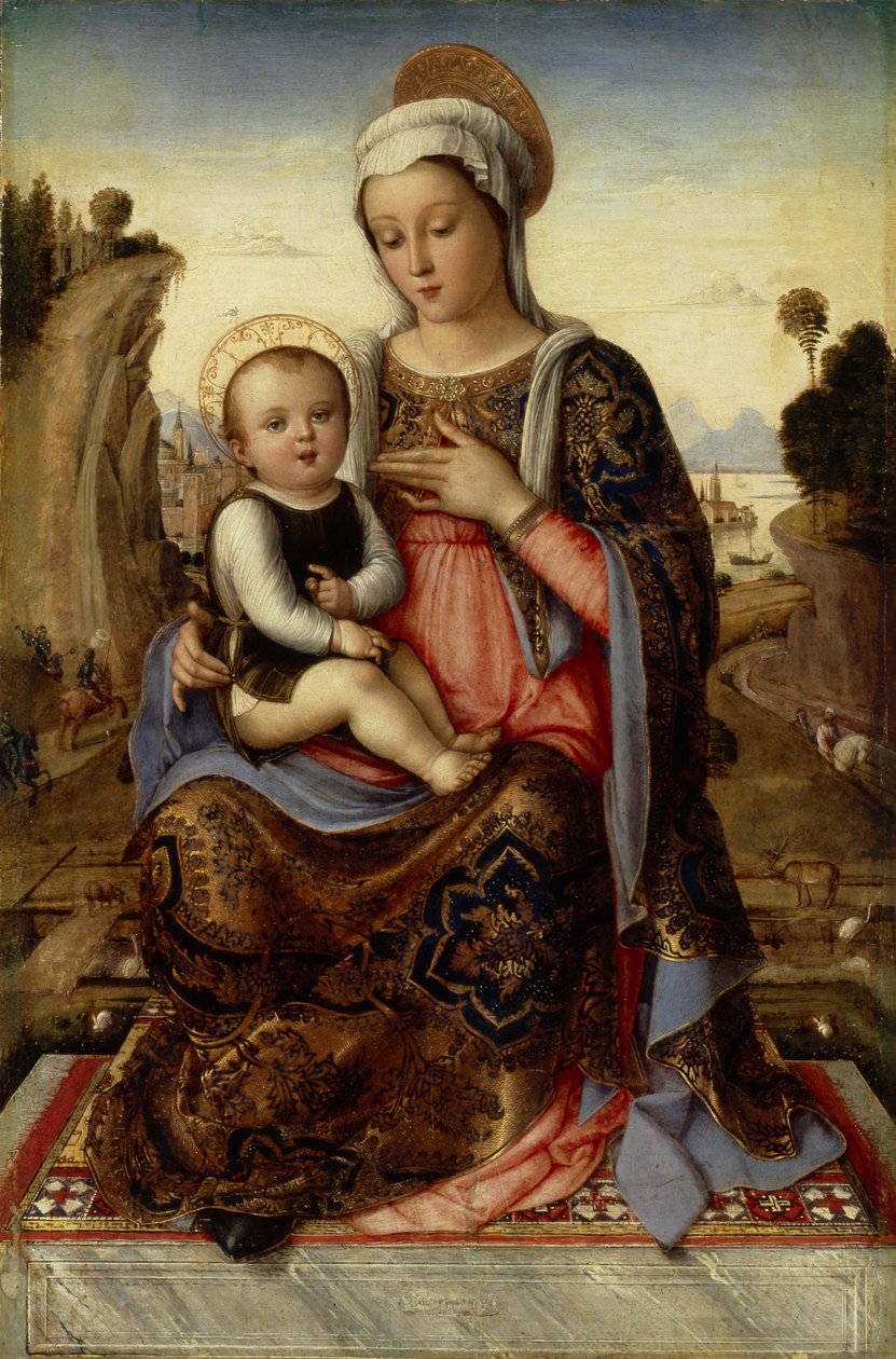 Bakire ve çocuk, 15. yüzyıl by Venetian master