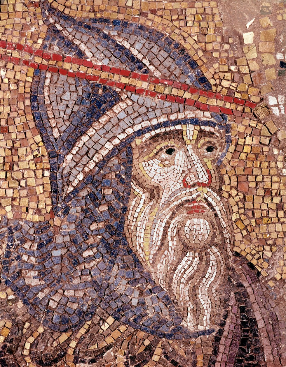 Bir askerin başı (mozaik by Veneto Byzantine School