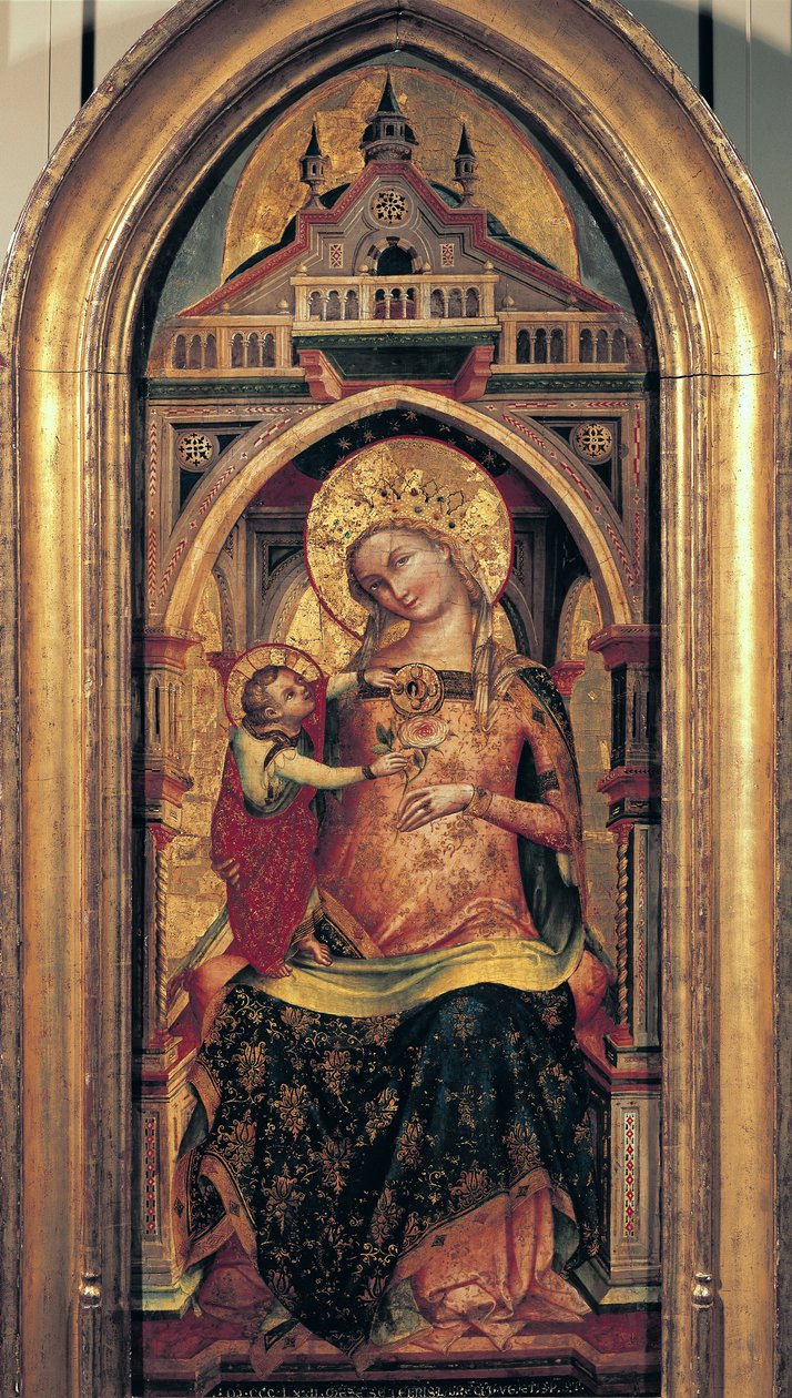 Bakire ve Çocuk, 1372 (panelde mizaç) by Lorenzo Veneziano