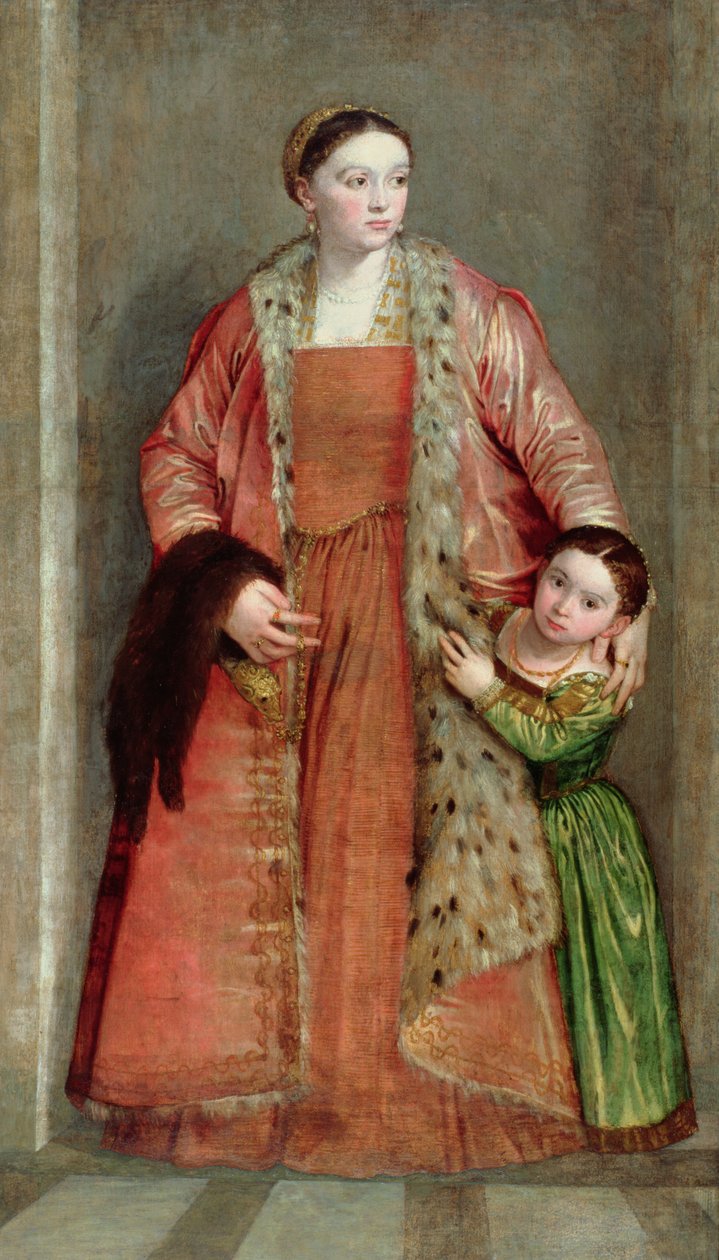 Portrait of Countess Livia da Porto Thiene and her Daughter, Portia, c.1551  by Paolo Veronese