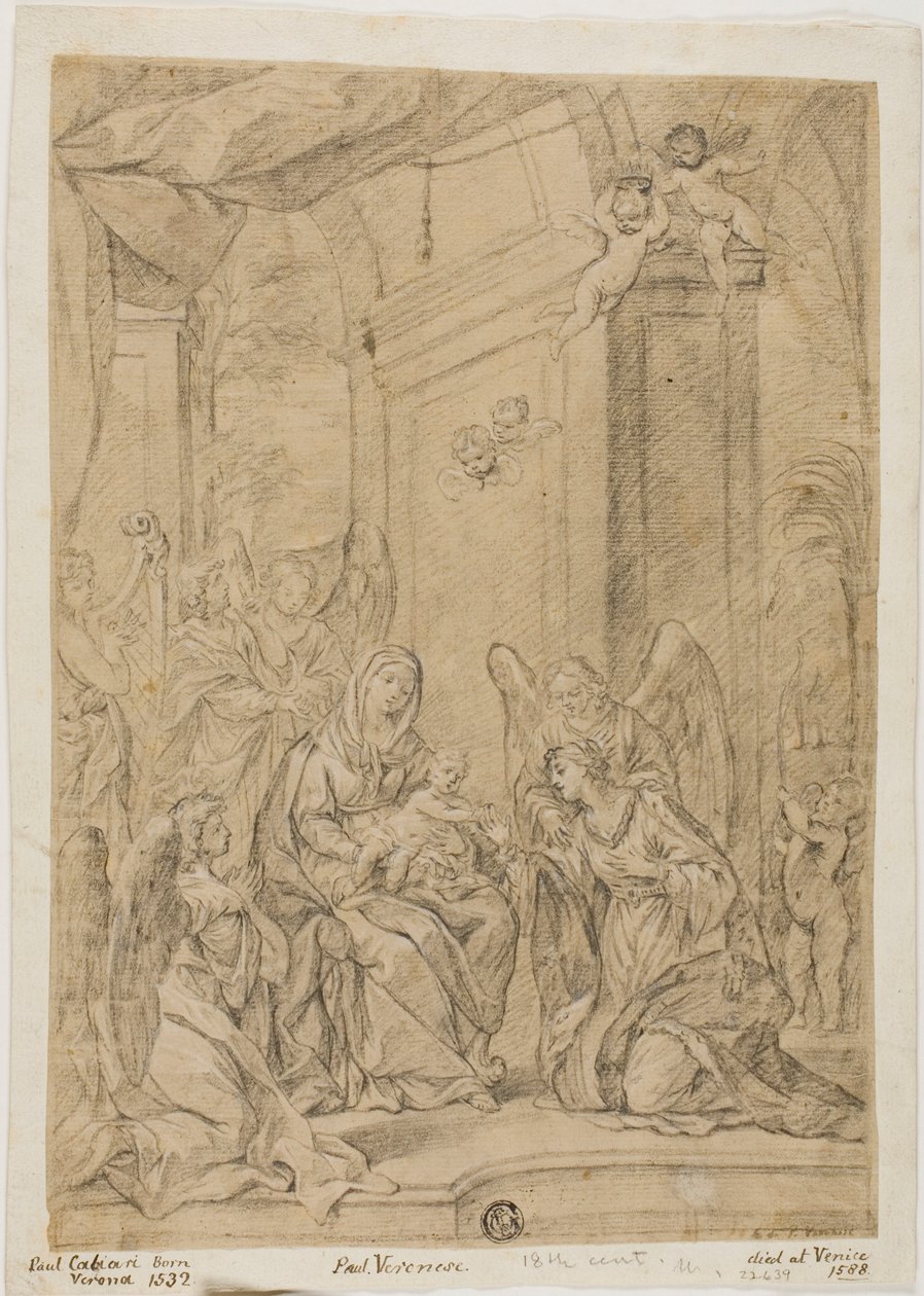 Aziz Catherine'in Mistik Evliliği by Veronese (Paolo Caliari)