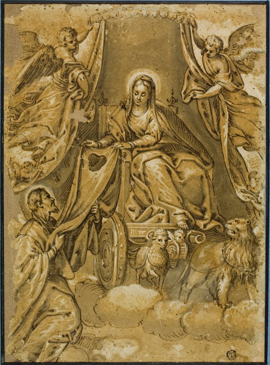 Meryem Ana Scapular'ı Saint Simon Stock'a Veriyor by Veronese (Paolo Caliari)