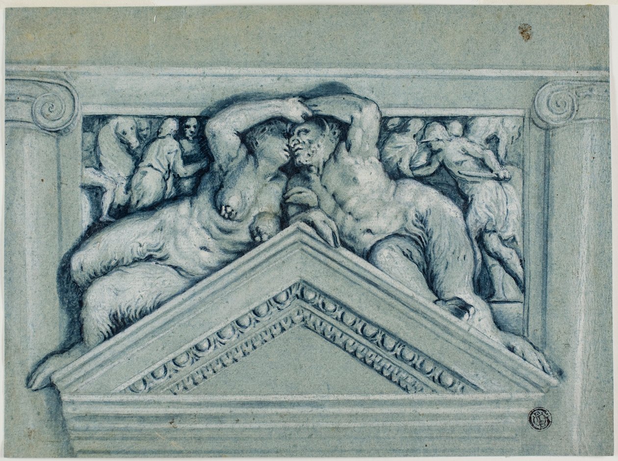Satyr ve Satyress ile kapı üstü by Veronese