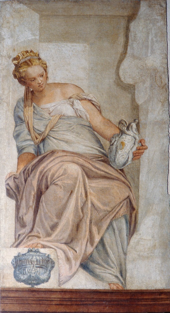Temperance, kutsallığın duvarından by Veronese