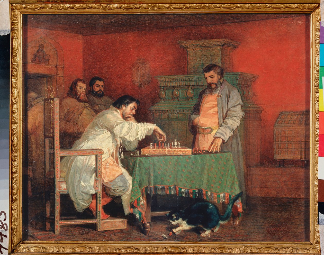 Bir Rus Çarının Hayatından Bir Sahne (Satranç Oyunu) - Rus Çarının Hayatından Bir Sahne (Satranç Oyunu) - Resim Vyacheslav Grigorievich Schwarz (1838-1869), tuval üzerine yağlı boya by Viatcheslav Grigorievitch Schwarz