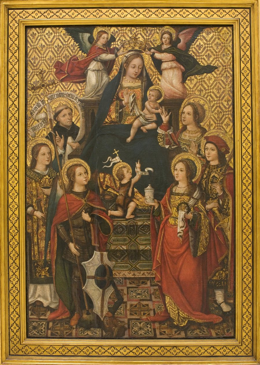Bakire ve Çocuk, Azizler ve Melekler by Vicente Juan Macip