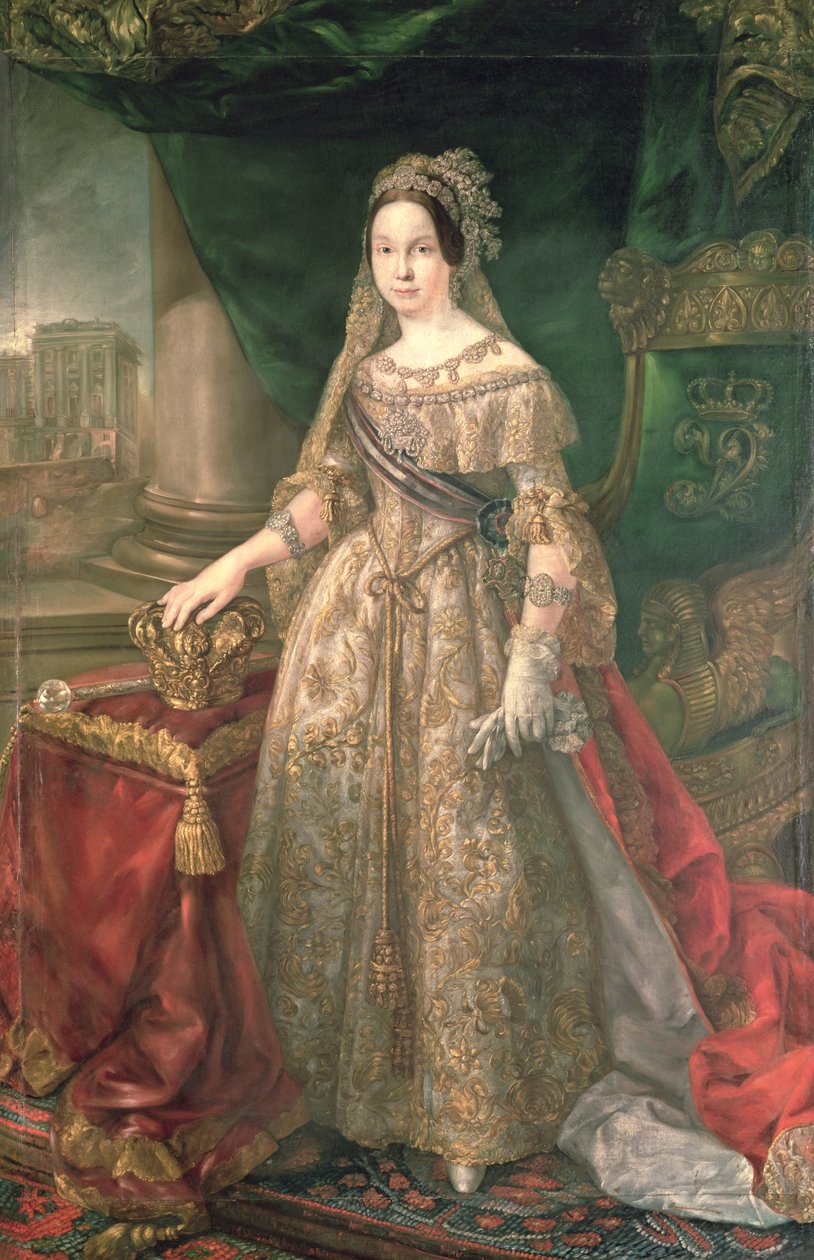 Kraliçe Isabella II (1830-1904) 1843 by Vicente Lopez y Portana