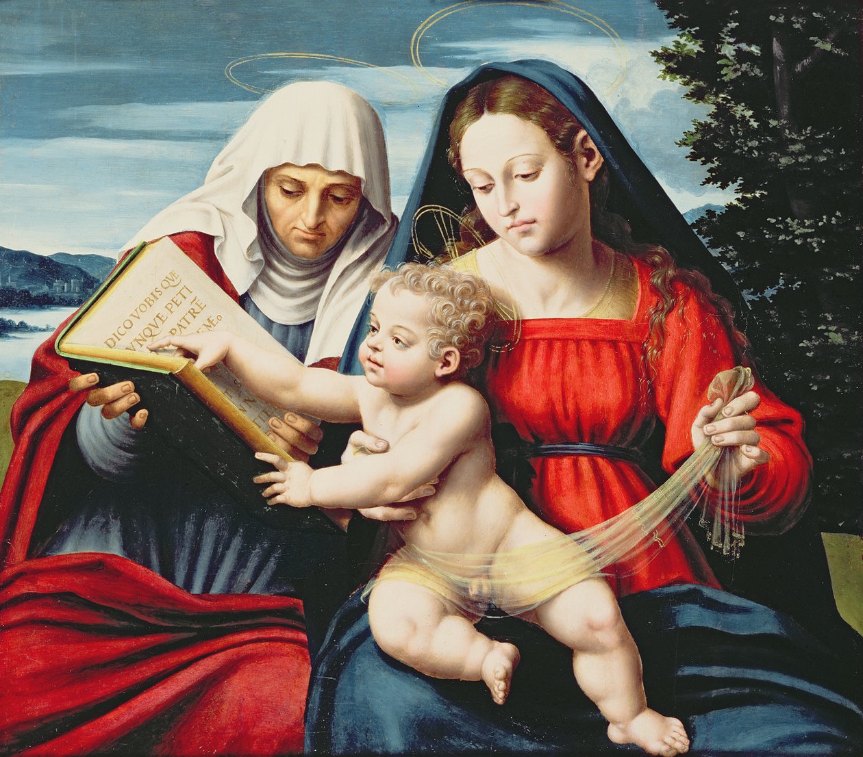 Anne ile Bakire ve Çocuk (panel) by Vicente Juan Macip
