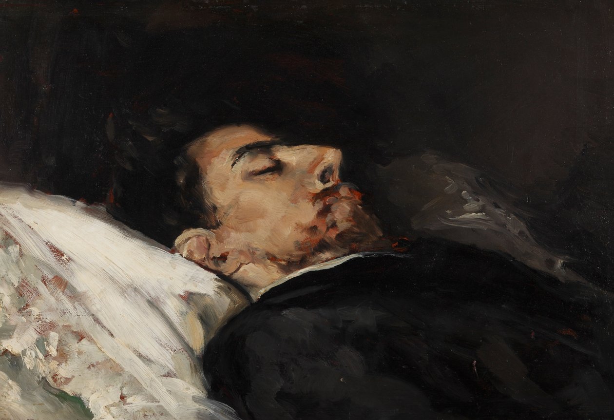 Gustavo Adolfo Bécquer Ölüm Yatağında by Vicente Palmaroli y Gónzalez