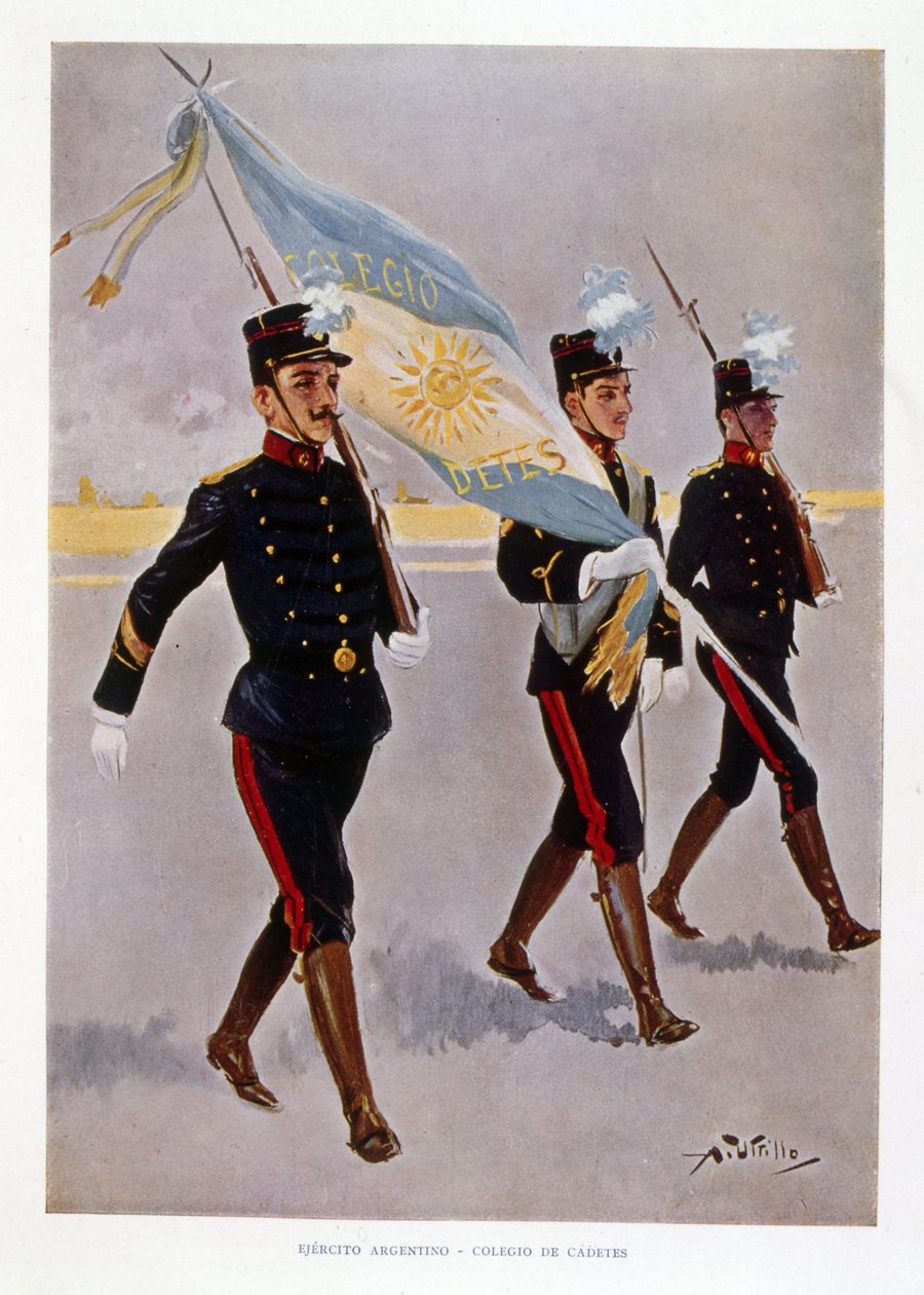 Arjantin Ordusu Harbiyelileri pratikte by Vicente Blasco Ibanez