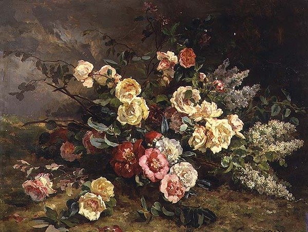 Çiçeklerle natürmort by Victoire Leclaire