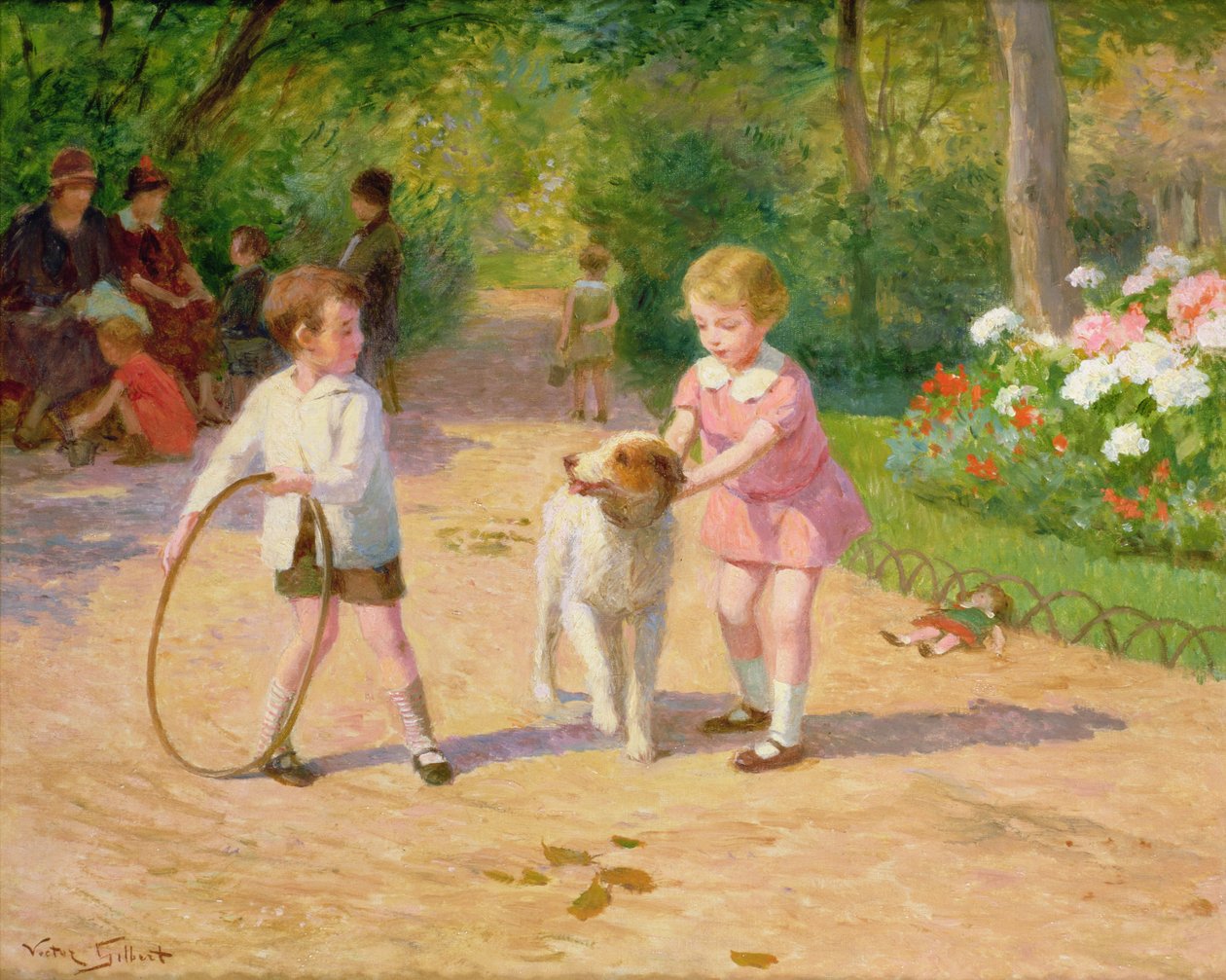 Çemberle oynamak by Victor Gabriel Gilbert