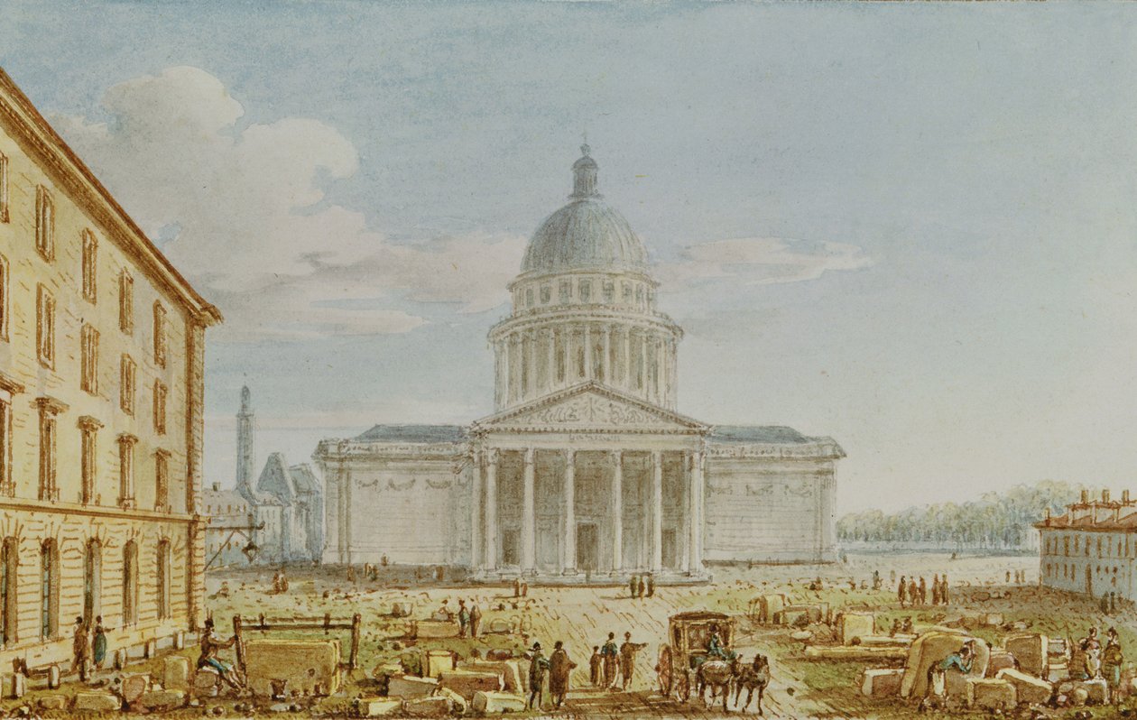 View of the Church of St. Genevieve, the Pantheon, 18th-19th century  by Victor Jean Nicolle