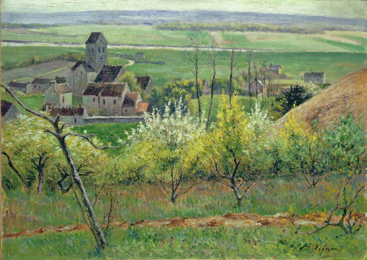 Auvers yakınlarında bir köy, 1885 dolayları by Victor Vignon