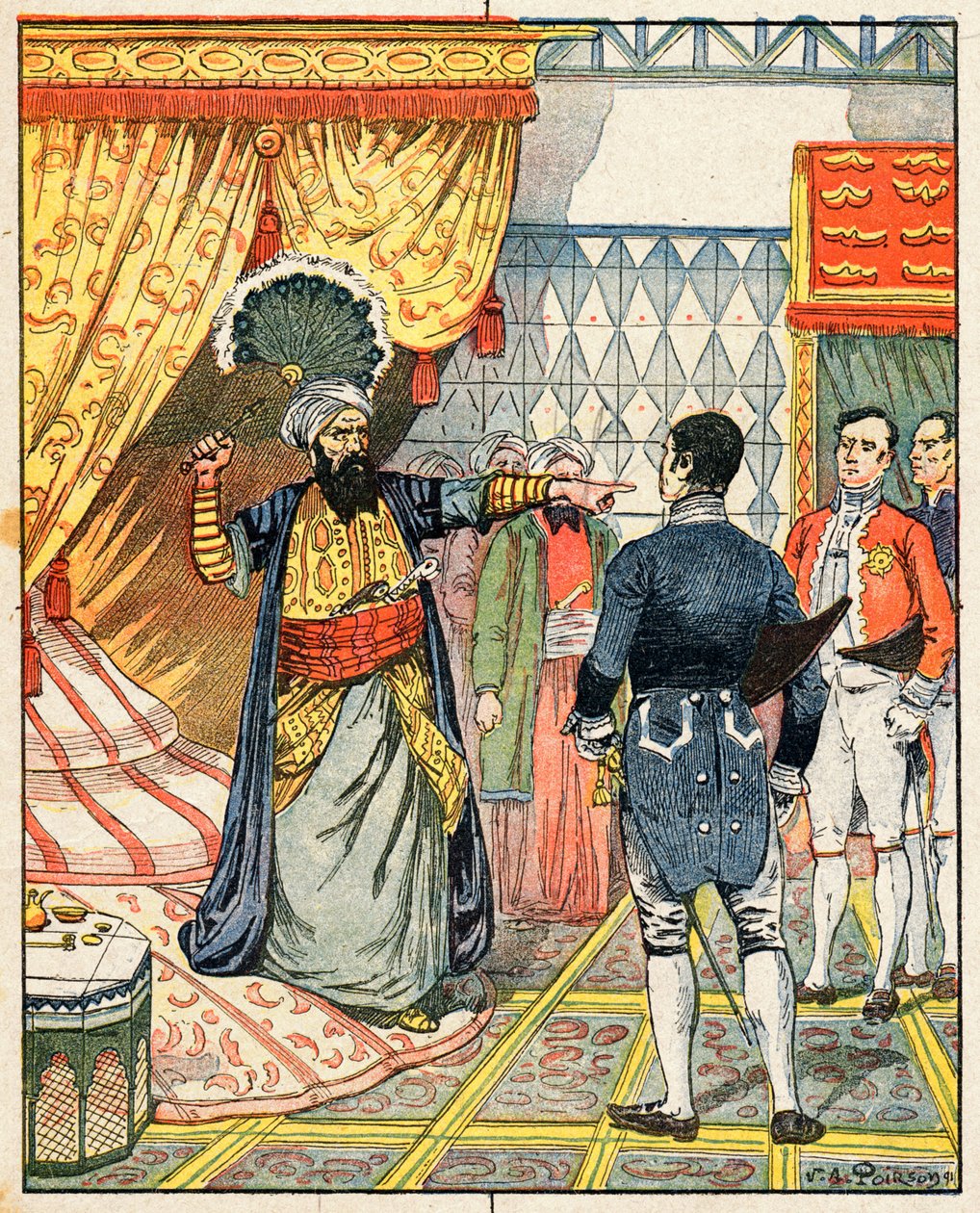 Cezayir Deyisi Hussein ibn El Hussein, Fransız büyükelçisi M. Deval'e hayranıyla vurdu. by Victor Armand Poirson