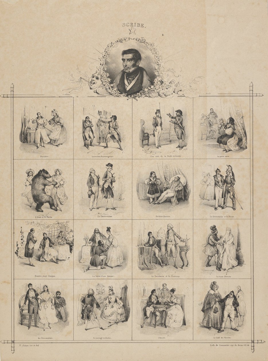 Augustin-Eugène Karakterli Yazıcı, 19. yüzyıl. by Victor Adam