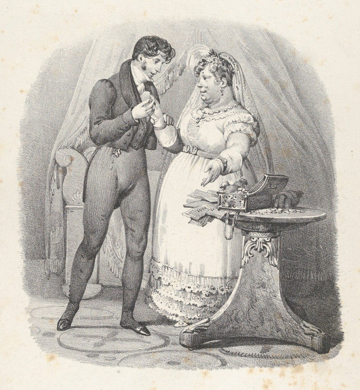Çatlak. XVII: Bir Son olmalı! Evleniyorum Bitmeli! Evliyim, 1824., by Victor Adam