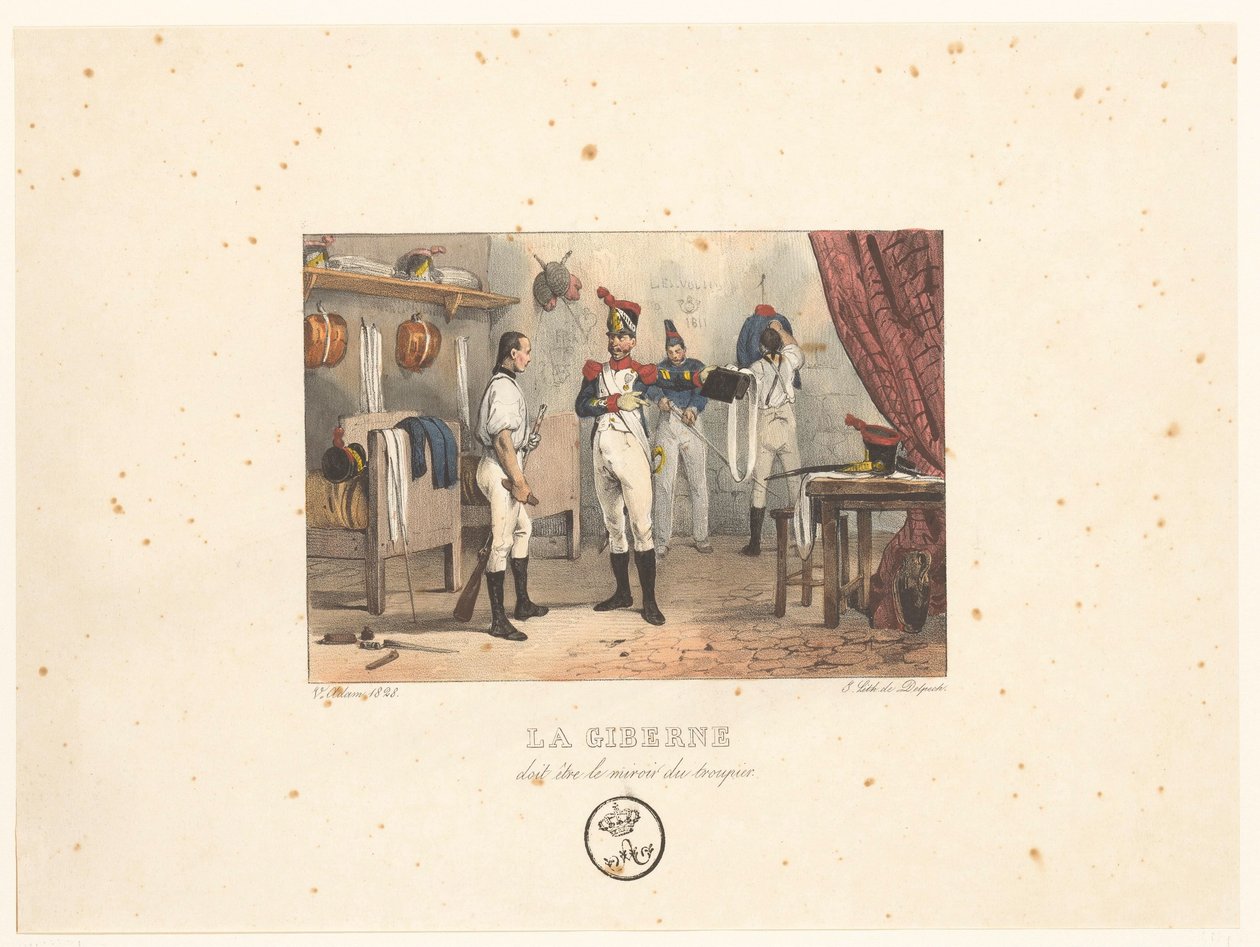 memur patronları koyar Kese, askerin aynası olmalıdır (nesne üzerindeki başlık) Askeri sahneler (dizi adı) Askeri sahneler (dizi adı) by Victor Adam
