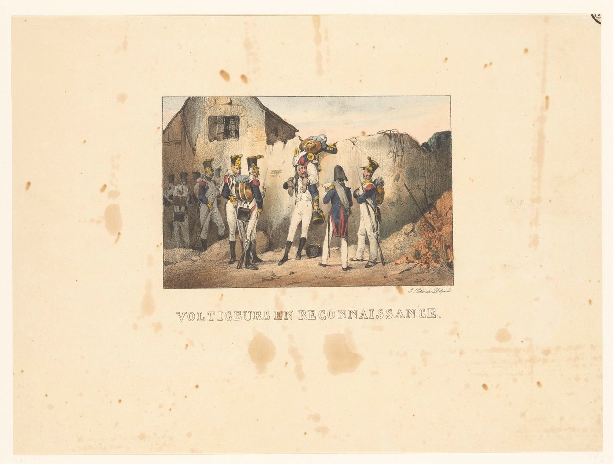 Voltigeurs op verkenning Keşifteki Voltigeurs (nesne üzerindeki başlık) Askeri sahneler (dizi adı) Askeri sahneler (dizi adı) by Victor Adam