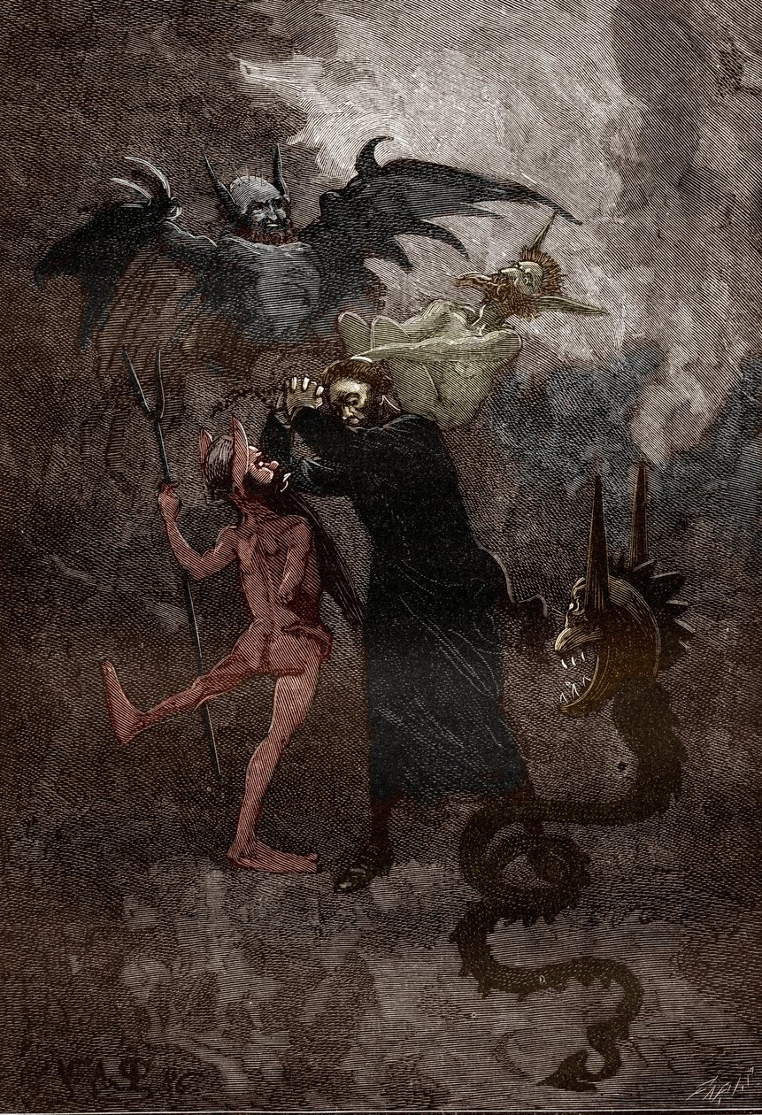 1630 civarında Loudun'un (Loudun iblisleri) mülklerinin ilişkisi: iblis Isaacarum (Isacaron), Cizvit rahip Jean-Joseph (Jean Joseph) Surin (1600-1665) tarafından avlanır (Cizvit rahip Surin ve şeytan Isaacarum arasındaki kavga, olaylar sırasında by Victor-Armand Poirson