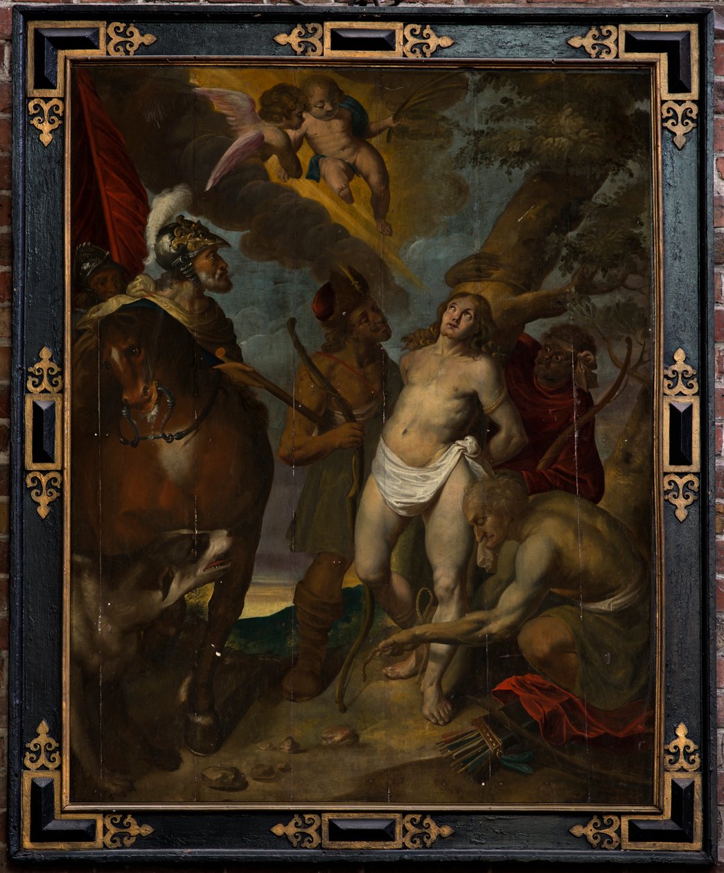Bölge kilisesi (Parochiekerk Sint-Walburga). Resim.Victor Buketi (?). Aziz Sebastian. Paneldeki yağ. by Victor Boucquet