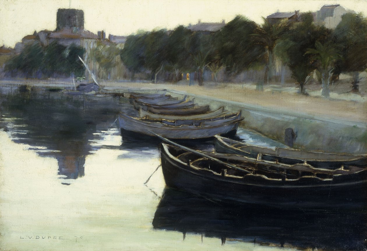 İskelelerindeki Tekneler, 1876 by Leon Victor Dupre