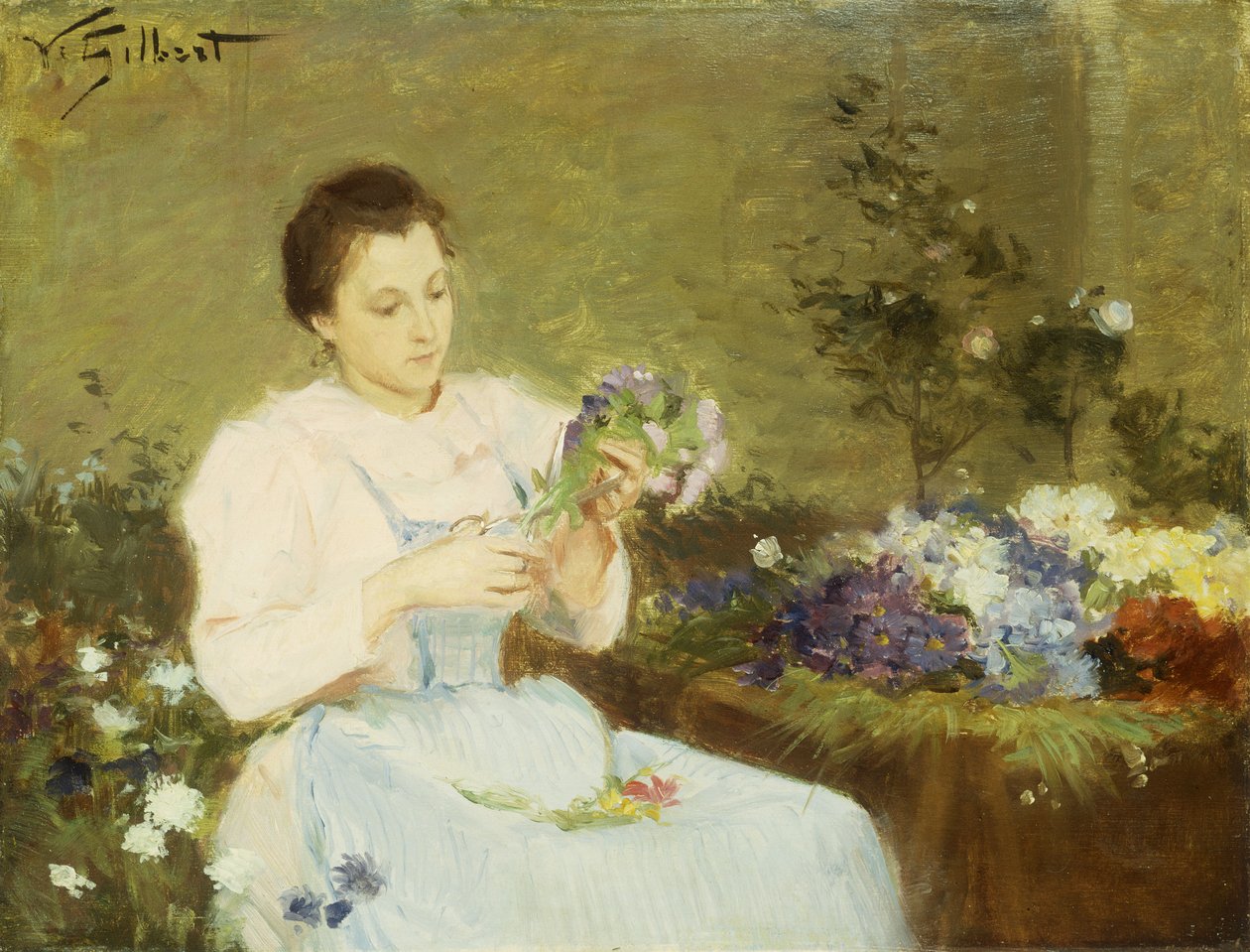 Bir bahar buketi için çiçek düzenleme by Victor Gabriel Gilbert
