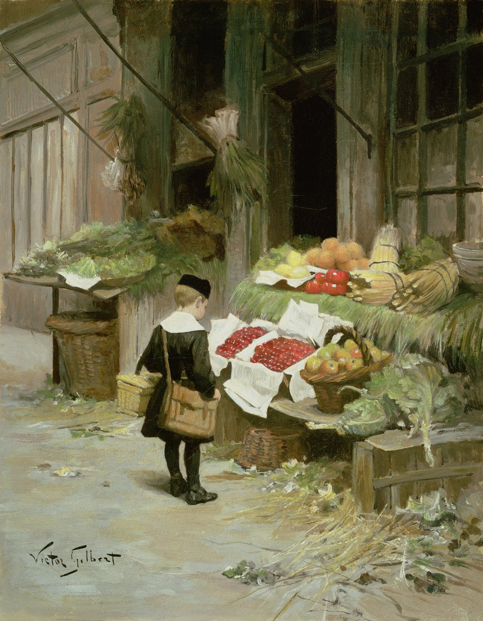 Pazardaki Küçük Çocuk by Victor Gabriel Gilbert