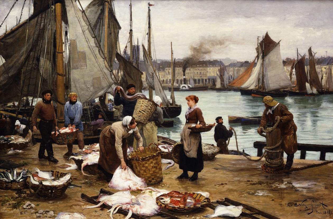 Mandalın Boşaltılması, 1881 by Victor Gabriel Gilbert