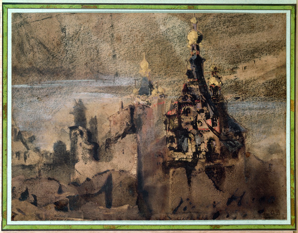 İspanya Hafızası, 1850 (kağıt üzerine mürekkep yıkama ve guaj) by Victor Hugo