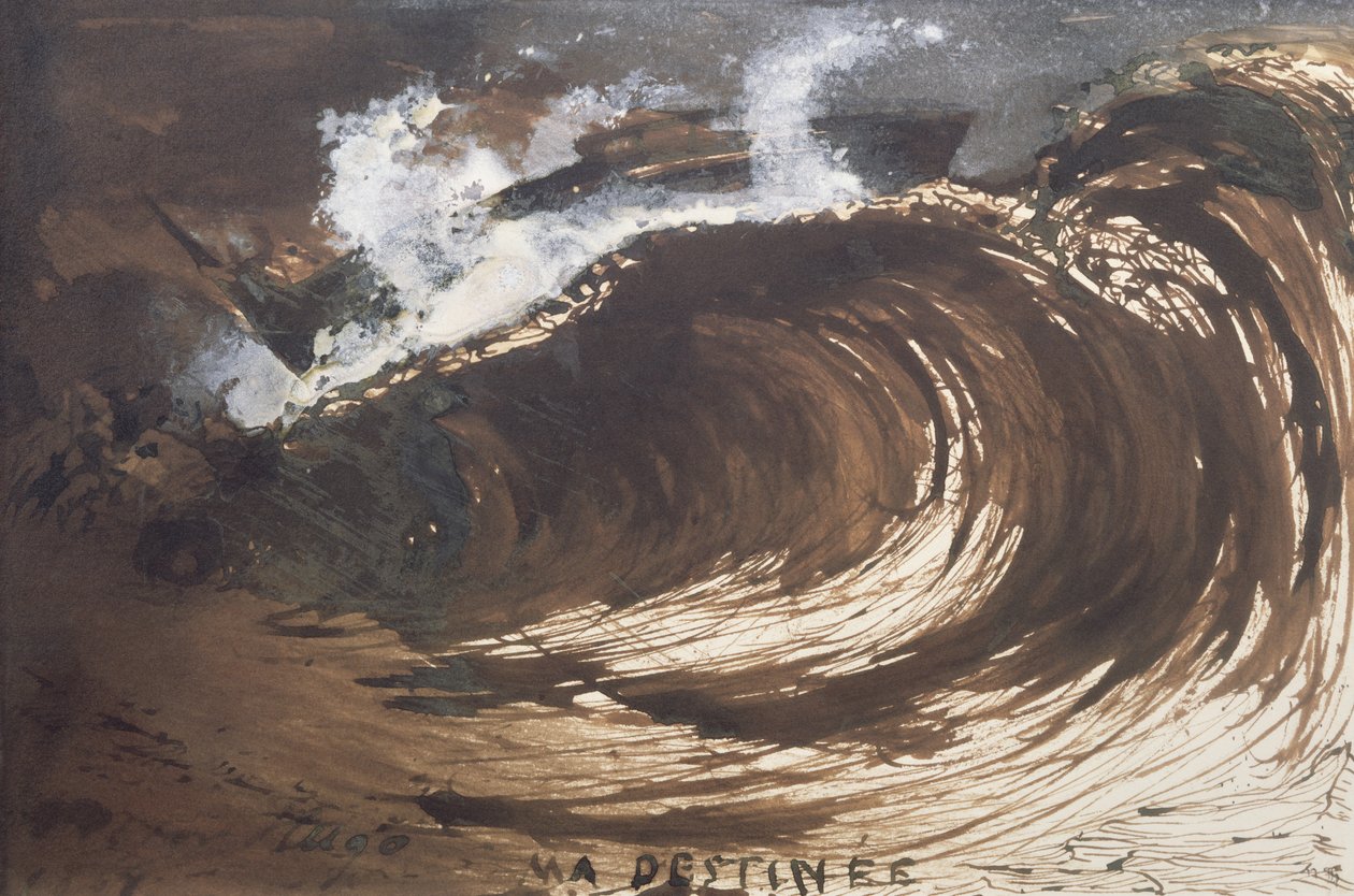 Kaderim, 1857 (kalem ve mürekkep, yıkama ve guaj) by Victor Hugo