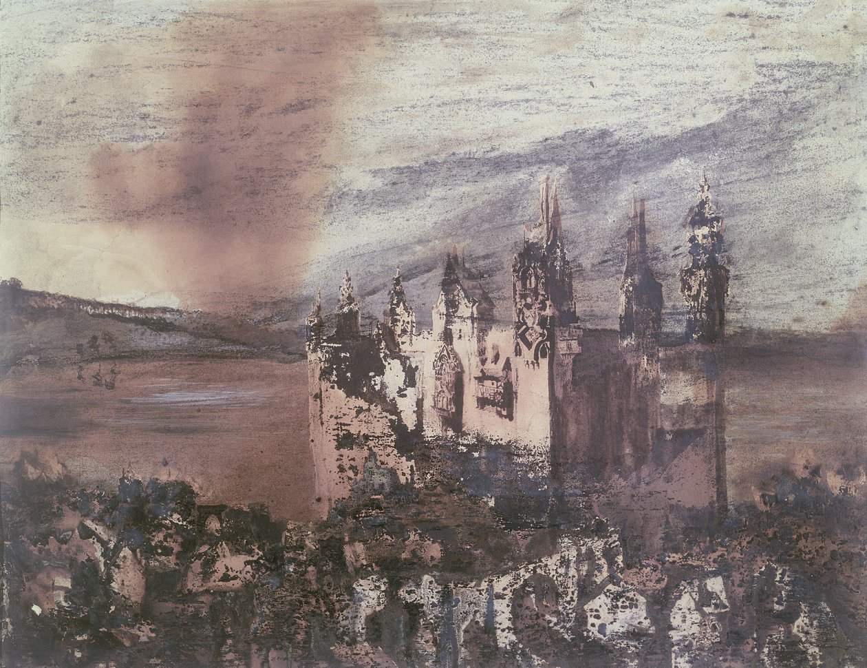The Castle (kağıt üzerine mürekkep, yıkama ve renklendirme) by Victor Hugo