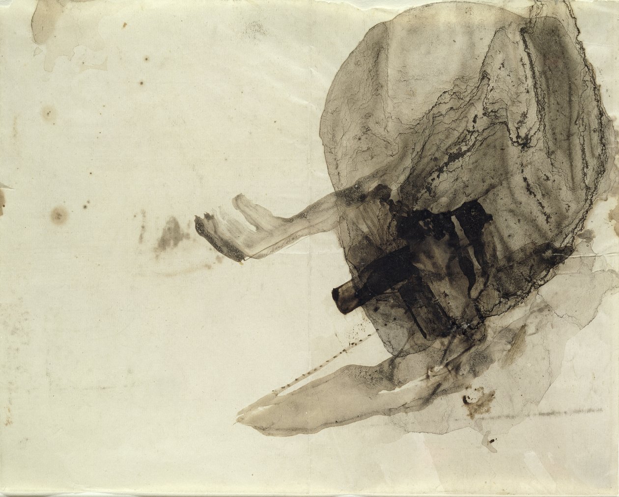 İsimsiz, c.1853-5 (kağıt üzerinde mürekkep yıkama) by Victor Hugo
