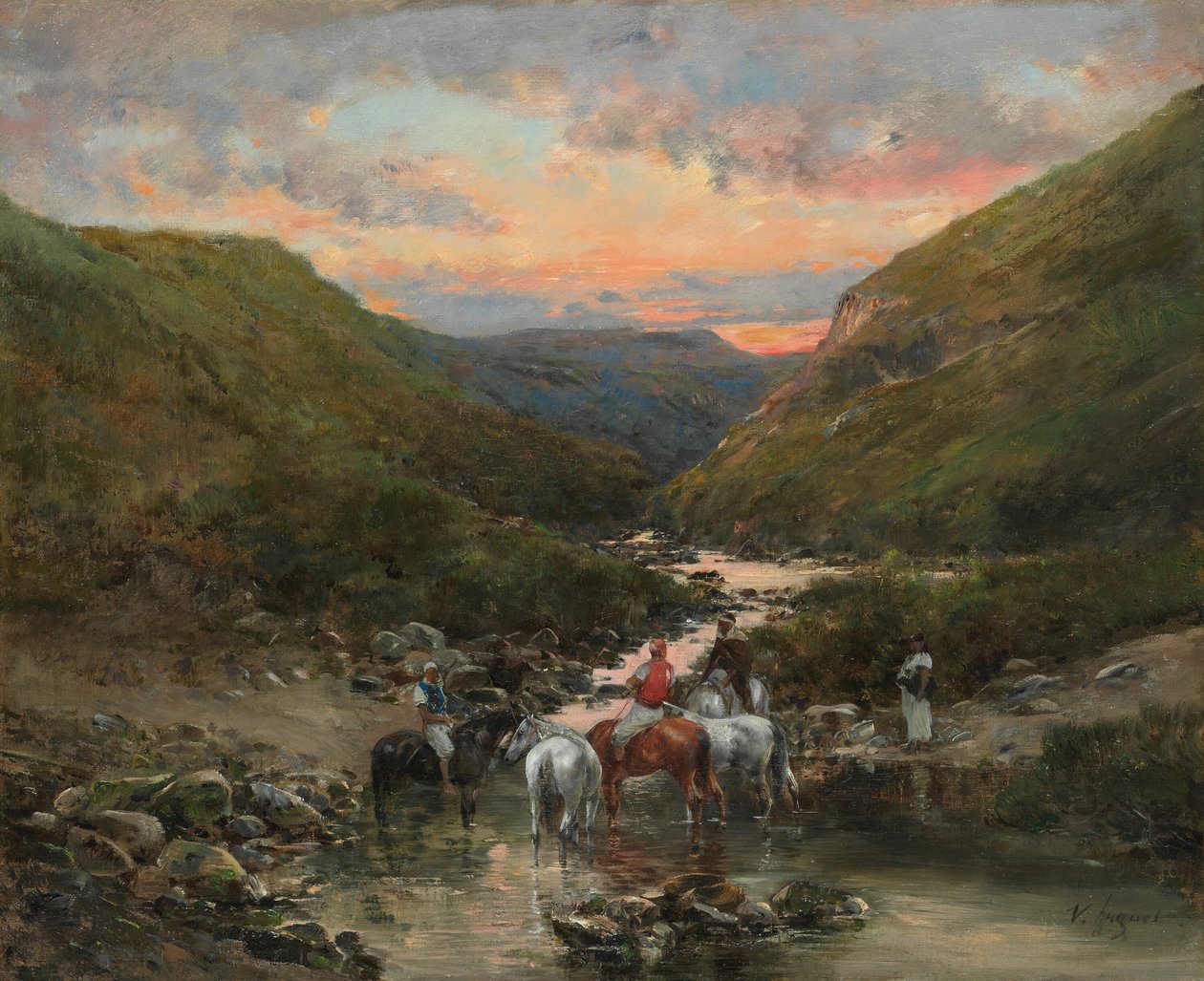 Biskra Yakınlarındaki Dağ Geçidi, 18901900. by Victor Huguet