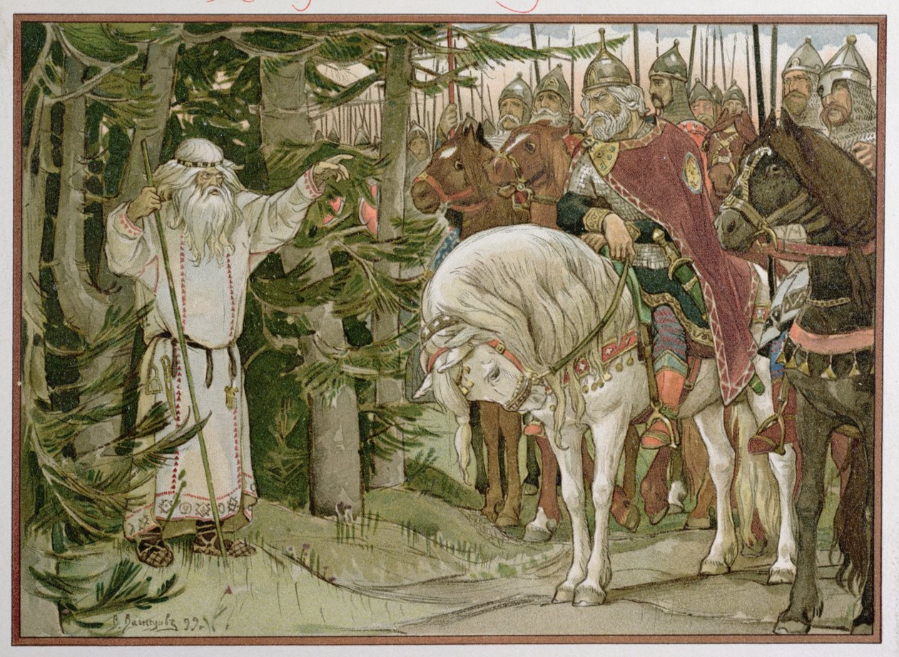 Prens Oleg (d.c.912), ölümünün nedeninin atı olacağını kehanet eden falcıyla tanışır, 