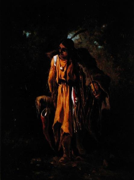 Ormanlık Alanda (panelde yağ) by Victor Nehlig