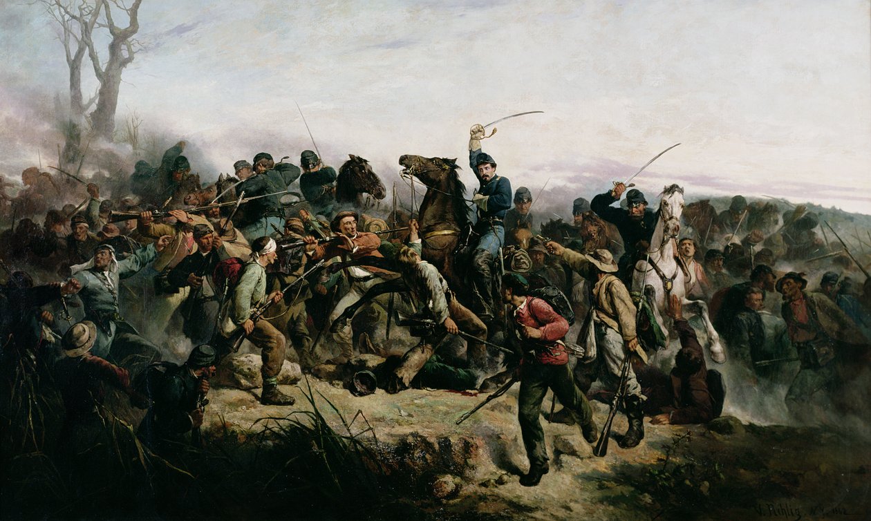 Teğmen Henry B. Hidden'ın Süvari Hücumu, 1862 by Victor Nehlig