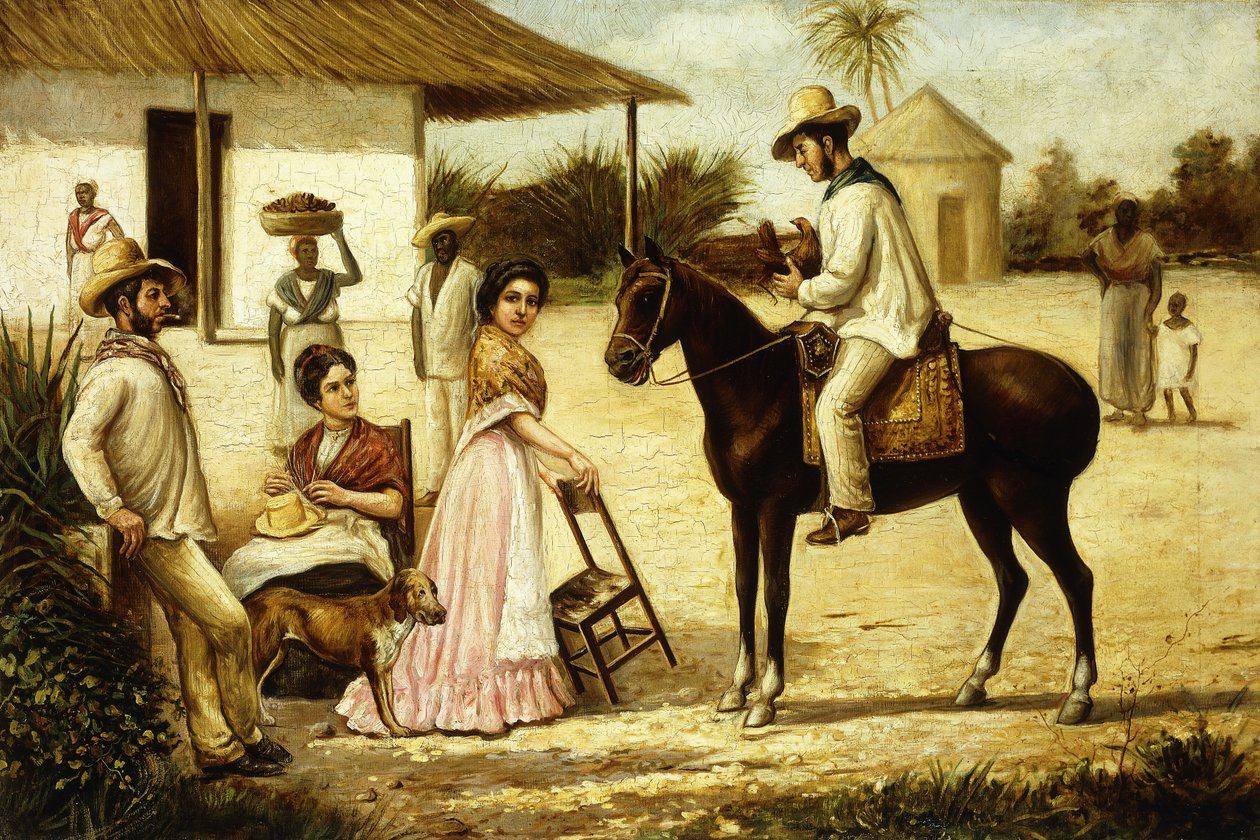 Ahır Kapısında Köylü Ailesi; Bir Potrero Kapısında Guajiros Ailesi, ca.1880 by Victor Patricio Landaluce